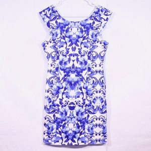 Forever 21 Blue Floral Mini Dress, Size M